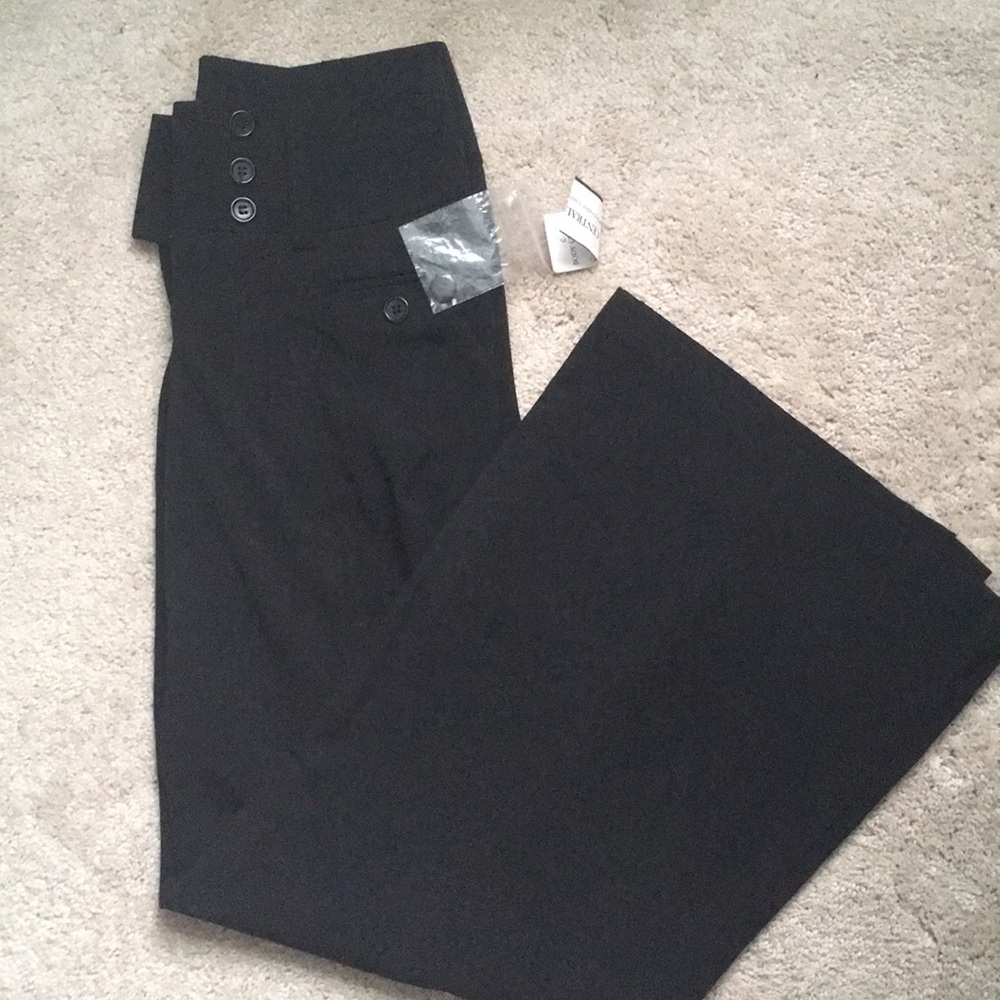 Black flare suit pants